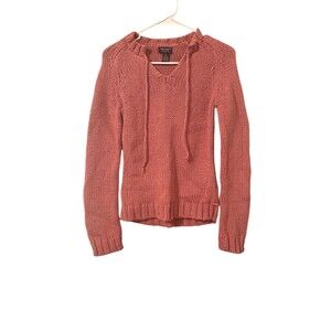 Women's American Eagle Sweater Medium Cotton Prairie Cottage Tight-Knit V-Neck